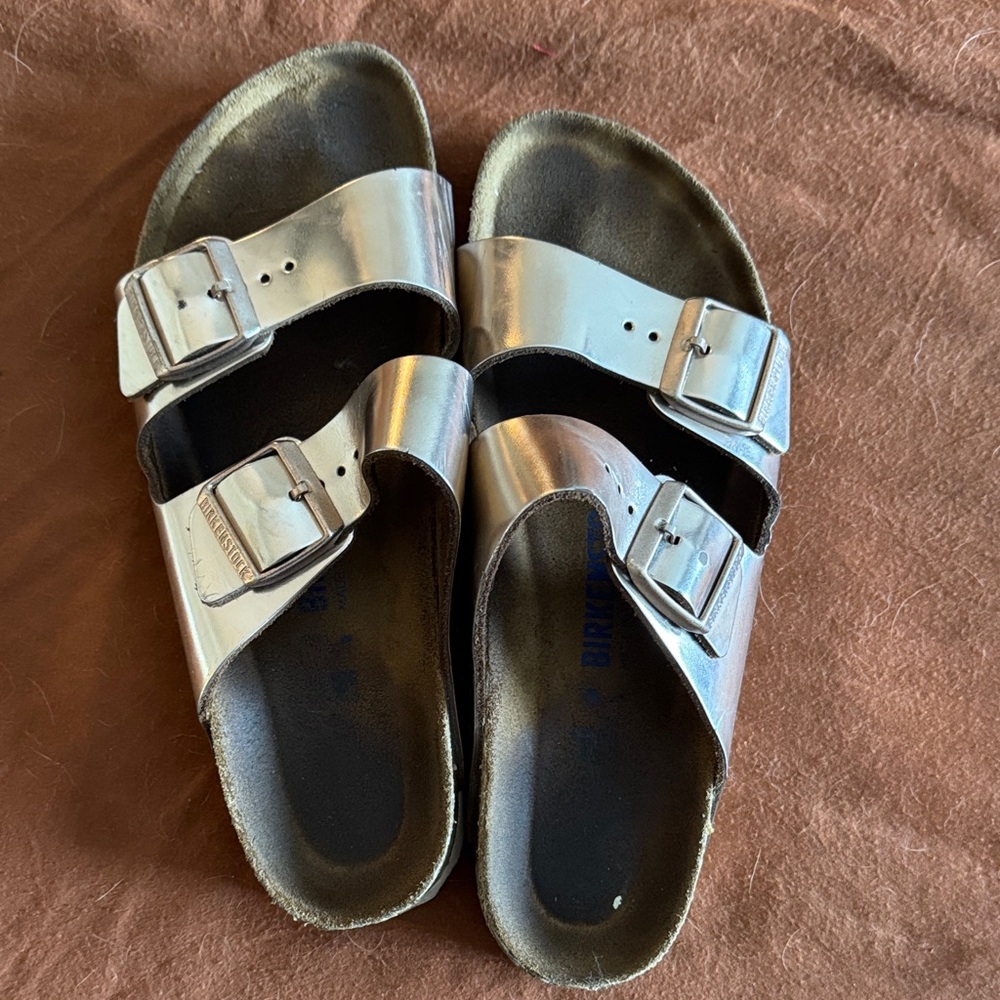 Birkenstock Metallic rose gold Sandals